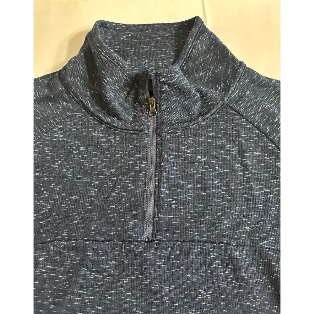 Columbia Blue Marled Athletic 1/4 Zip Long Sleeve Top (XL)